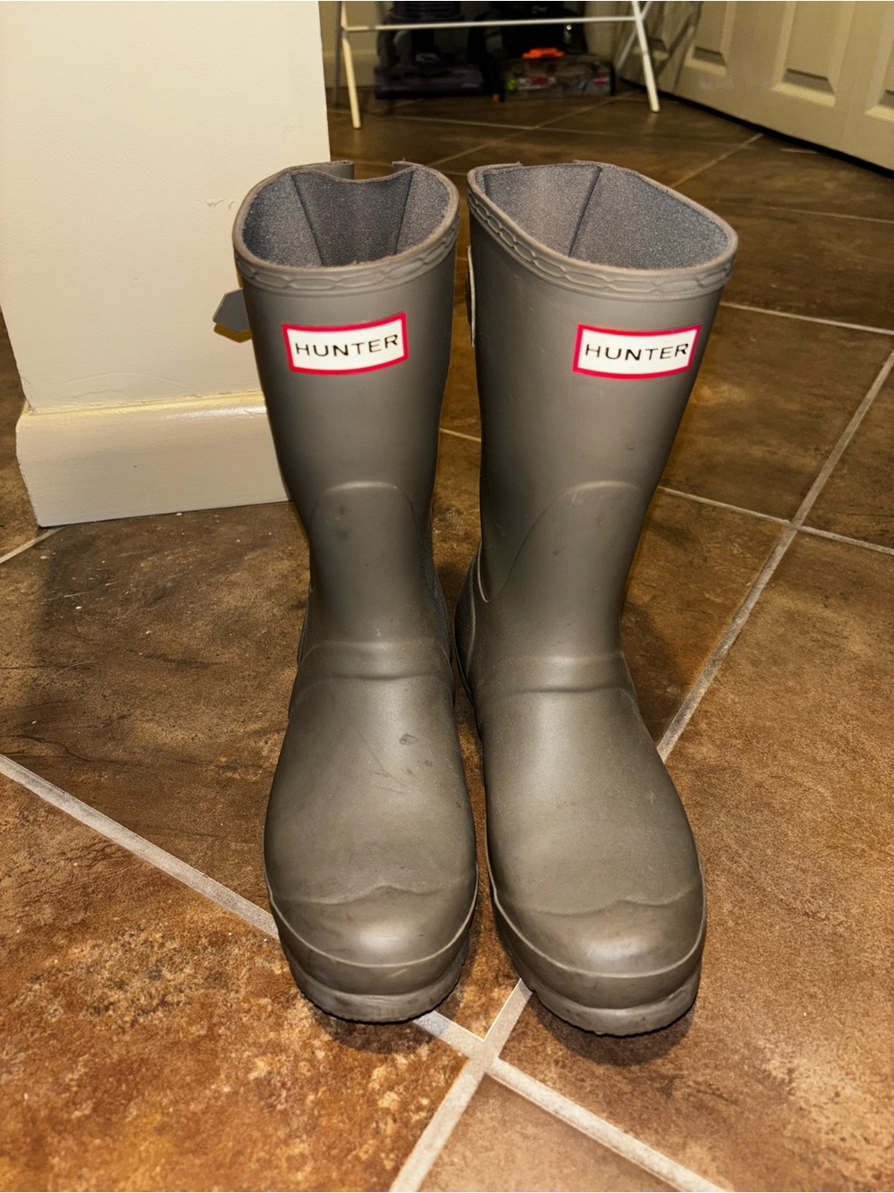 Hunter Olive Gray Waterproof Mid-Calf Rain Boots